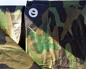 Тент Тарпаулин 100 г/м2, камуфляж, шаг  люверса  1м