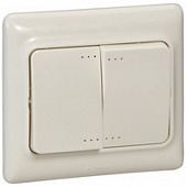 Выключатель двухклавишный в сборе 10 А слоновая кость Kaptika