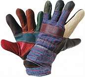Перчатки кожаные комбинированные утепленные