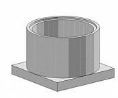 Кольцо колодезное с днищем с четвертью КЦД-20-10ч (квадрат)